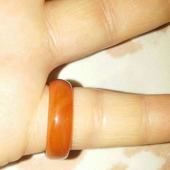 Cinnabar band ring, size 6.5 - Picture 5 of 8